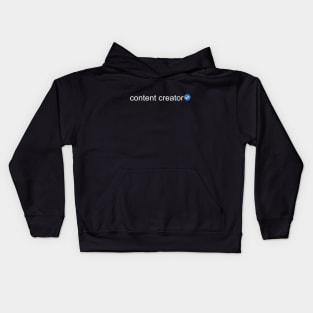 Verified Content Creator (White Text) Kids Hoodie